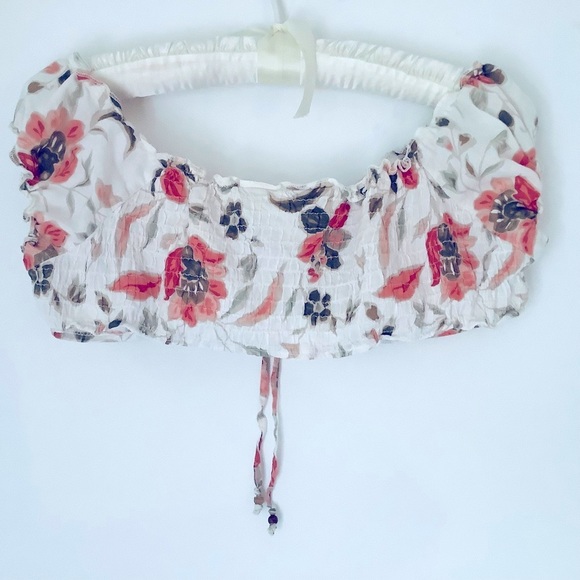 Top & skirt set cream & mauve floral 
Refashioned   size M. - Picture 4 of 7